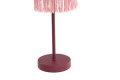 Rechargeable Table Lamp - Ø17x35 cm, Matte Burgundy with Light Pink Details