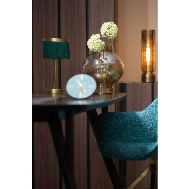 Rechargeable Table Lamp - Matte Gold with  Green Details