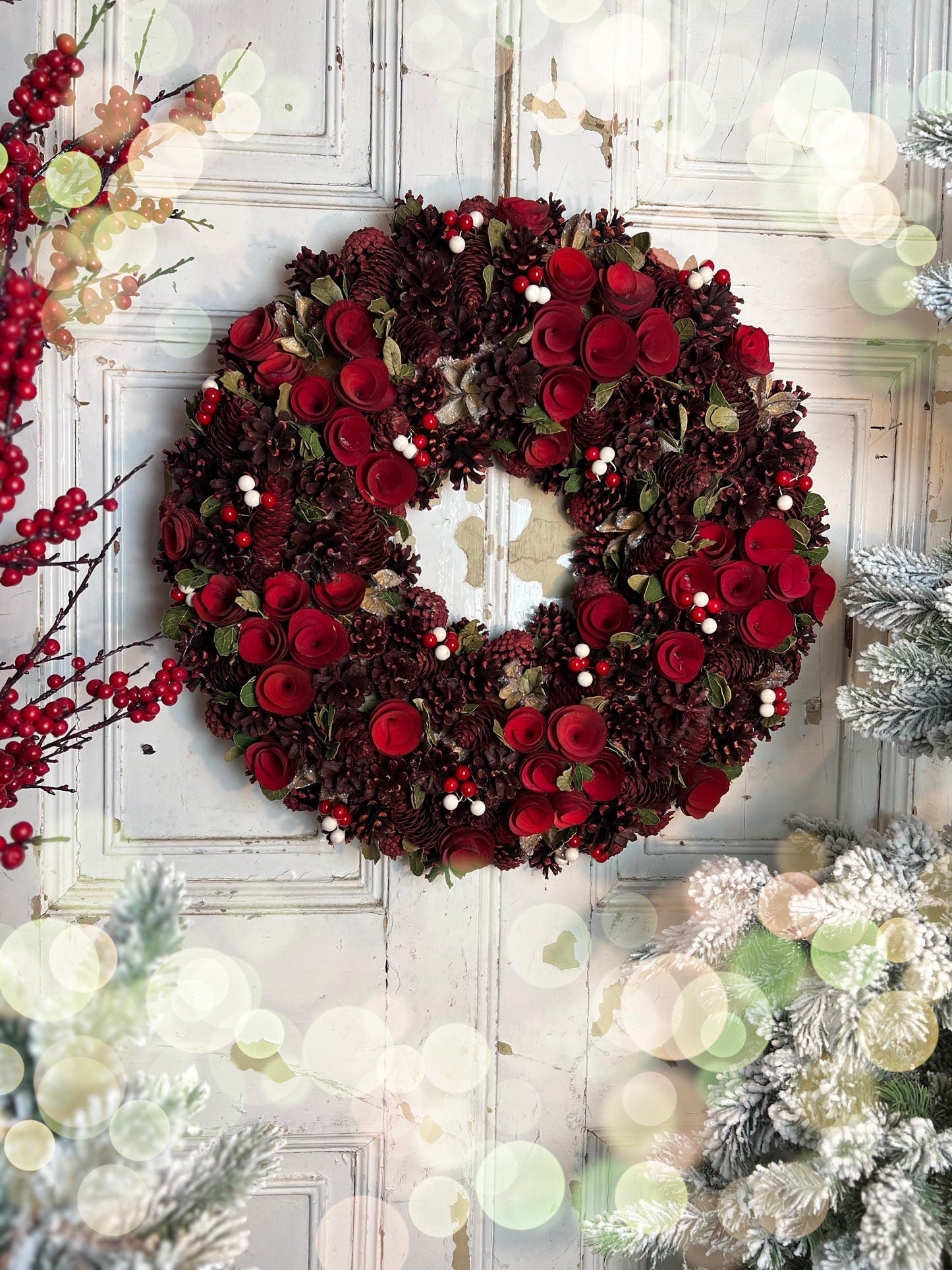 Luxury Pinecone and Berry Wreath